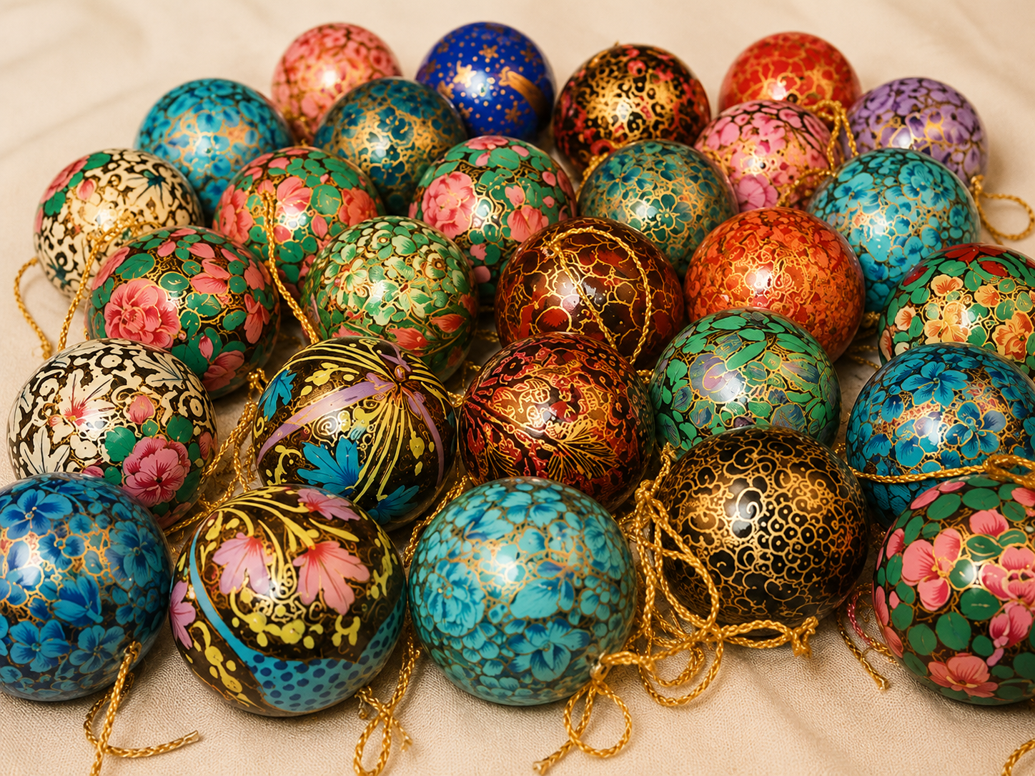 Set of 10 assorted ornaments, Biodegradable Ornaments, Paper Mache Ornaments, Hand painted Christmas Baubles,Handmade Christmas Ornaments, Ecofriendly Christmas Gift Set